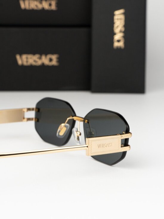 Versace Women Sunglasses Gold Grey Rectangle VE2274 100287 NEW AUTHENTIC main image 6